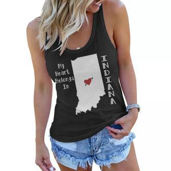 My Heart Belongs In Indiana T-Shirt Graphic Design Printed Casual Daily Basic Women Flowy Tank - Thegiftio UK