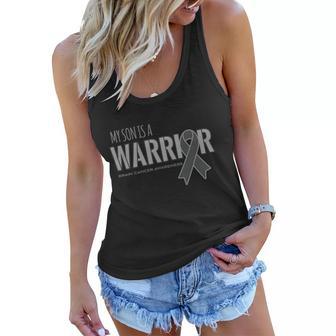 My Son Is A Warrior Gift Brain Cancer Awareness Cool Gift Graphic Design Printed Casual Daily Basic Women Flowy Tank - Thegiftio