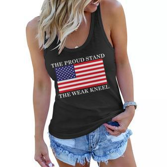National Anthem The Proud Stand The Weak Kneel Graphic Design Printed Casual Daily Basic Women Flowy Tank - Thegiftio UK
