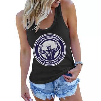 Never Underestimate An Old Man Born In June Women Flowy Tank - Monsterry