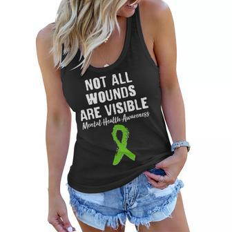 Not All Wounds Are Visible Mental Health Awareness Tshirt Women Flowy Tank - Monsterry DE