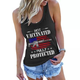 Not Vaccinated Fully Protected Pro Gun Anti Vaccine Tshirt Women Flowy Tank - Monsterry UK