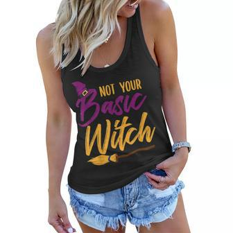 Not Your Basic Witch - Funny Halloween Costume Women Flowy Tank - Seseable