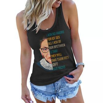 Notorious Rbg Ask No Favors Quote Tshirt Women Flowy Tank - Monsterry AU