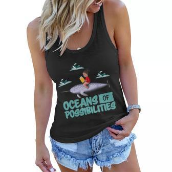 Oceans Of Possibilities Summer Reading 2022 Librarian Women Flowy Tank - Monsterry