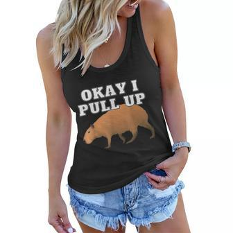 Okay I Pull Up Capybara Tshirt Women Flowy Tank - Monsterry DE