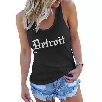 Old English Detroit D Michigan Logo Tshirt Women Flowy Tank - Monsterry