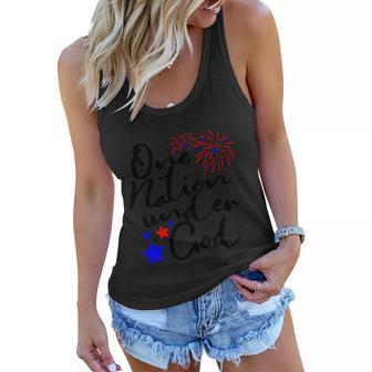 One Nation Under God Firework 4Th Of July Women Flowy Tank - Monsterry