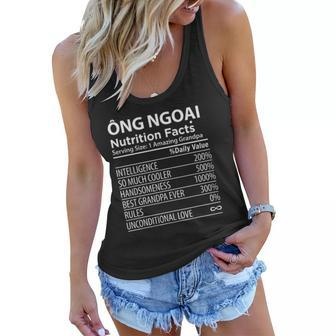 Ong Ngoai Nutrition Facts Vietnamese Grandpa Women Flowy Tank - Thegiftio UK