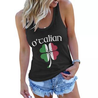 Otalian Funny Italian Irish St Patricks Day Shamrock Flag Gift Women Flowy Tank - Thegiftio UK