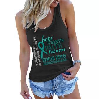 Ovarian Cancer Awareness Hope Faith Love Women Flowy Tank - Monsterry CA