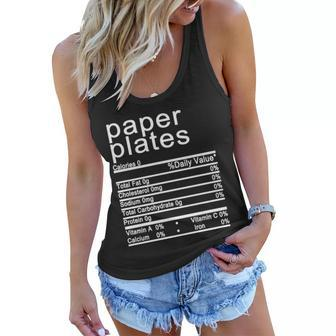 Paper Plates Nutrition Facts Label Women Flowy Tank - Monsterry CA