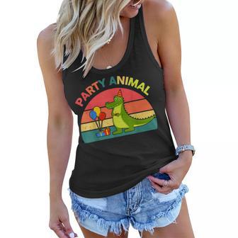 Party Animal Alligator Birthday Gift Toddler Funny Alligator Women Flowy Tank - Thegiftio UK