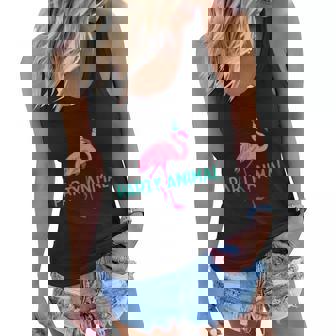 Party Animal Flamingo Birthday Flamingo Birthday Graphic Design Printed Casual Daily Basic Women Flowy Tank - Thegiftio