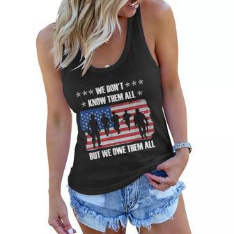 Patriotic US Army Veteran Red Line American Flag Vintage Women Flowy Tank - Monsterry UK