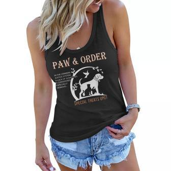 Paw And Order Special Feline Unit Pets Training Dog And Cat Women Flowy Tank - Seseable