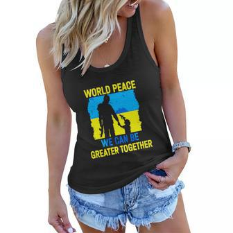 Peace In Ukraine Dove Stand With Ukraine Ukrainians Tshirt Women Flowy Tank - Monsterry AU