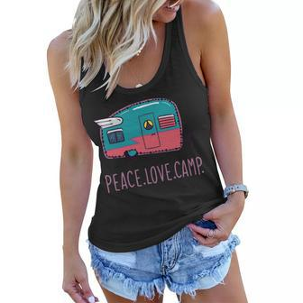 Peace Love Camp Tshirt Women Flowy Tank - Monsterry AU