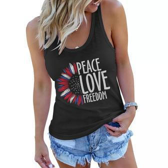 Peace Love Freedom For 4Th Of July Plus Size Shirt For Men Women Family Unisex Women Flowy Tank - Monsterry UK