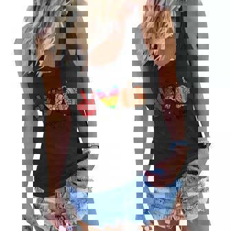 Peace Love Pumpkin Halloween Quote Women Flowy Tank - Monsterry