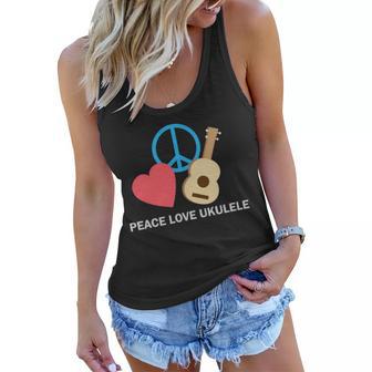 Peace Love Ukulele Tshirt Women Flowy Tank - Monsterry UK