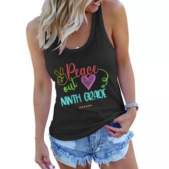 Peace Out Ninth Grade Graphic Plus Size Shirt For Teacher Female Male Students Women Flowy Tank - Monsterry CA