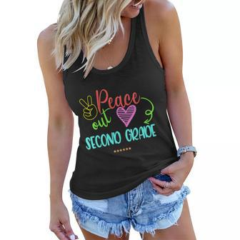 Peace Out Second Grade Graphic Plus Size Shirt For Teacher Female Male Students Women Flowy Tank - Monsterry CA