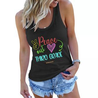 Peace Out Third Grade Graphic Plus Size Shirt For Teacher Female Male Students Women Flowy Tank - Monsterry AU