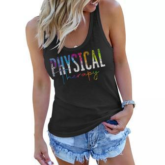 Physical Therapist Pt Exercise Colorful Physical Therapy Women Flowy Tank - Thegiftio UK