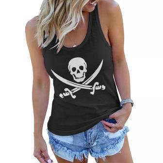Pirate Skull & Cross Swords Tshirt Women Flowy Tank - Monsterry UK