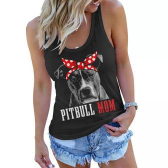 Pitbull Mom Funny Cute Vintage Pitbull Dog Mom Pullover Women Flowy Tank - Thegiftio UK