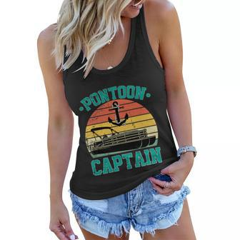 Pontoon Captain Funny Boaters Or Boat Driving Lovers Gift Graphic Design Printed Casual Daily Basic Women Flowy Tank - Thegiftio UK
