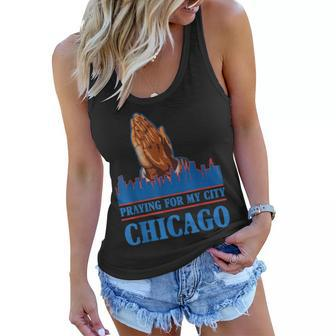 Pray For Chicago Chicago Shooting Support Chicago Women Flowy Tank - Seseable