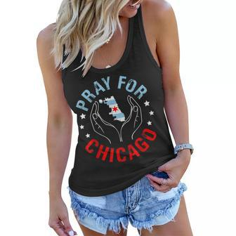 Pray For Chicago Chicago Shooting Support Chicago Women Flowy Tank - Seseable
