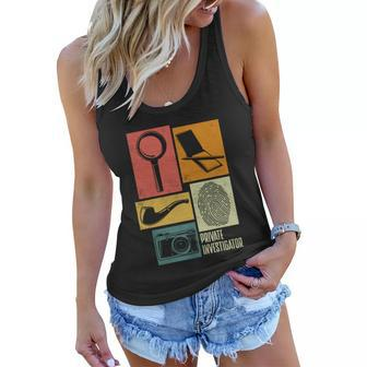 Private Detective Crime Investigator Silhouettes Gift Women Flowy Tank - Monsterry DE