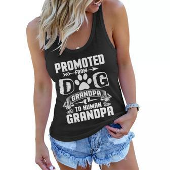 Promoted From Dog Grandpa To Human Grandpa Tshirt Women Flowy Tank - Monsterry