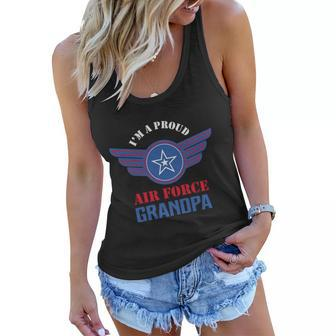 Proud Air Force Grandpa Graphic 4Th Of July Plus Size Shirt Women Flowy Tank - Monsterry AU
