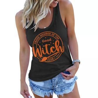 Proud Member Of The Good Witch Club Witch Vibes Halloween Women Flowy Tank - Seseable