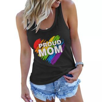 Proud Mom Lgbt Rainbow Gay Pride Gift Mothers Day Gift Women Flowy Tank - Monsterry DE