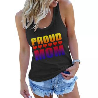 Proud Mom Lgbtcute Giftq Gay Pride Ally Lgbt Parent Rainbow Heart Gift Women Flowy Tank - Monsterry UK