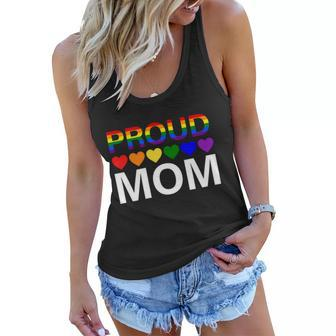 Proud Mom Mothers Day Gift Lgbtq Rainbow Flag Gay Pride Lgbt Gift Women Flowy Tank - Monsterry UK