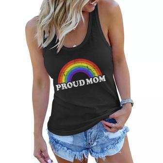 Proud Mom Of Gay Or Lesbian Son Or Daughter With Rainbow Gift Women Flowy Tank - Monsterry