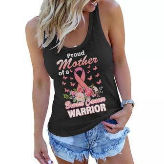Proud Mother Of A Breast Cancer Warrior Tshirt Women Flowy Tank - Monsterry