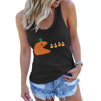 Pumpkin Candy Halloween Quote Women Flowy Tank - Monsterry