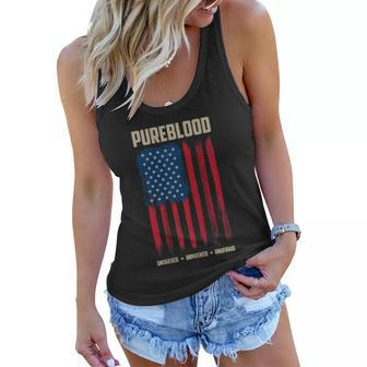 Pureblood American Flag Pure Blooded Patriot Women Flowy Tank - Monsterry