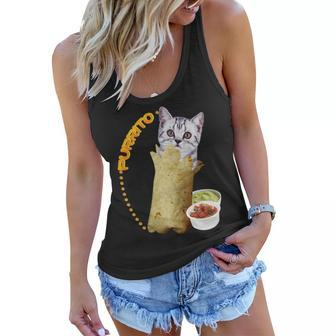 Purrito Cat In A Burrito Women Flowy Tank - Monsterry