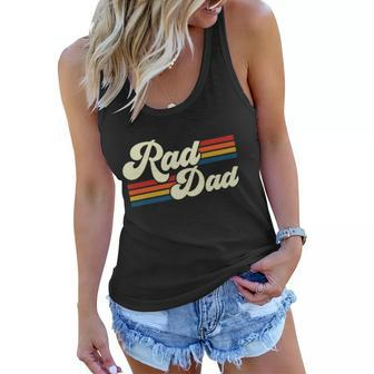 Rad Dad Shirt Vintage Retro Fathers Day Gift Women Flowy Tank - Monsterry