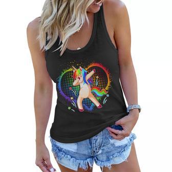 Rainbow Dabbing Unicorn Women Flowy Tank - Monsterry UK