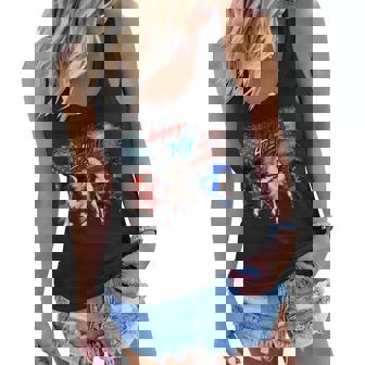 Red White Blue Horse 4Th Of July Flag Usa Firework Patriotic Women Flowy Tank - Thegiftio