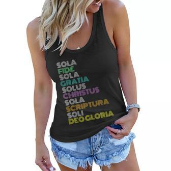 Reformed Christian Five 5 Solas Reformation Day Church Graphic Design Printed Casual Daily Basic Women Flowy Tank - Thegiftio UK